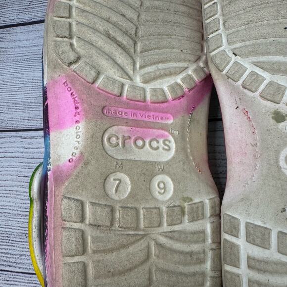 Crocs Classic Tie-Dye Slide On Clogs Men Size 7 Women Size 9 - Picture 7 of 7